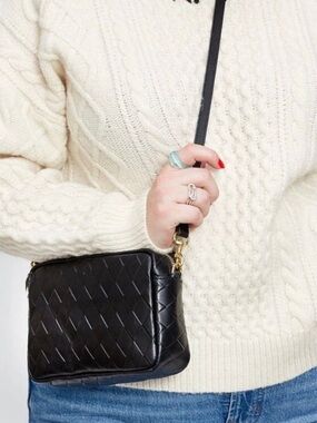 Clare V. Midi Sac Crossbody Bag in Black Diamond